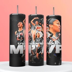A’ja Wilson Las Vegas Aces MVP WNBA Basketball Sports 20 Ounce Skinny Tumbler